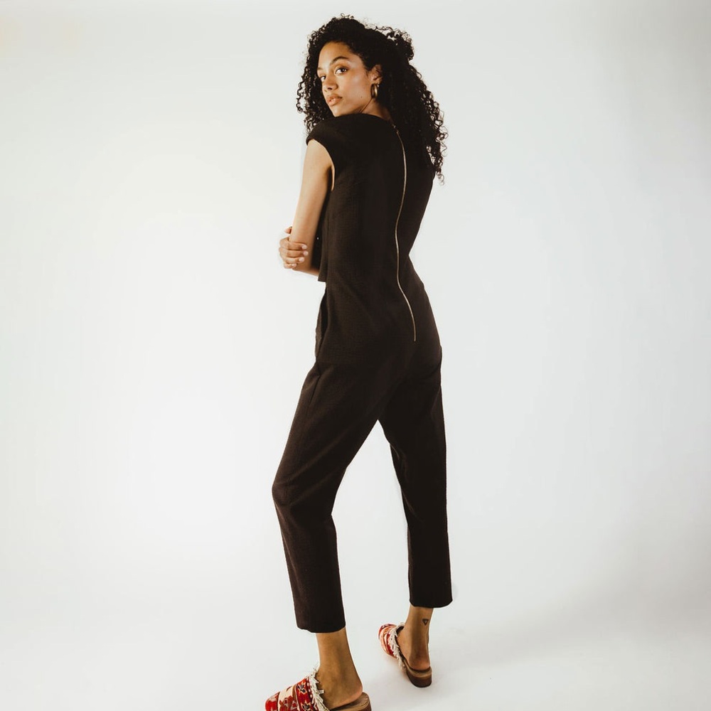 Madri Nursing Friendly Crossover Jumpsuit - Picture 2 of 8